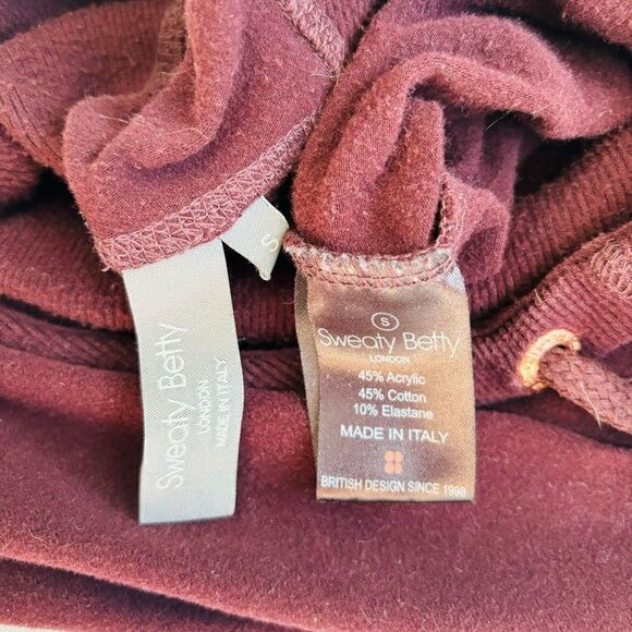 Sweaty Betty Luxe Invigorate Plum Funnel Neck Hoodie Sweatshirt Sz S - Picture 7 of 7